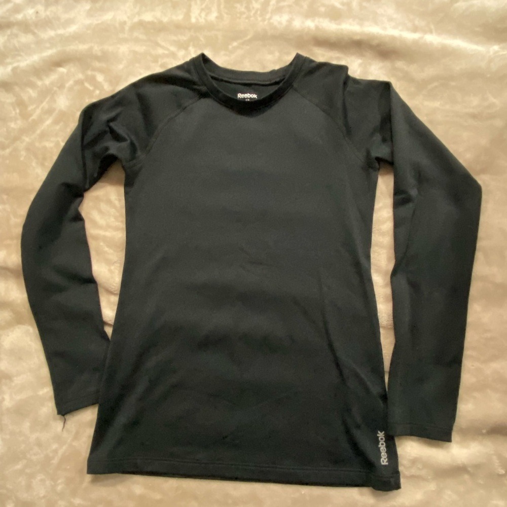 Reebok Boys Speedwick Long Sleeve Compression Shirt Black M 10-12 Activewear